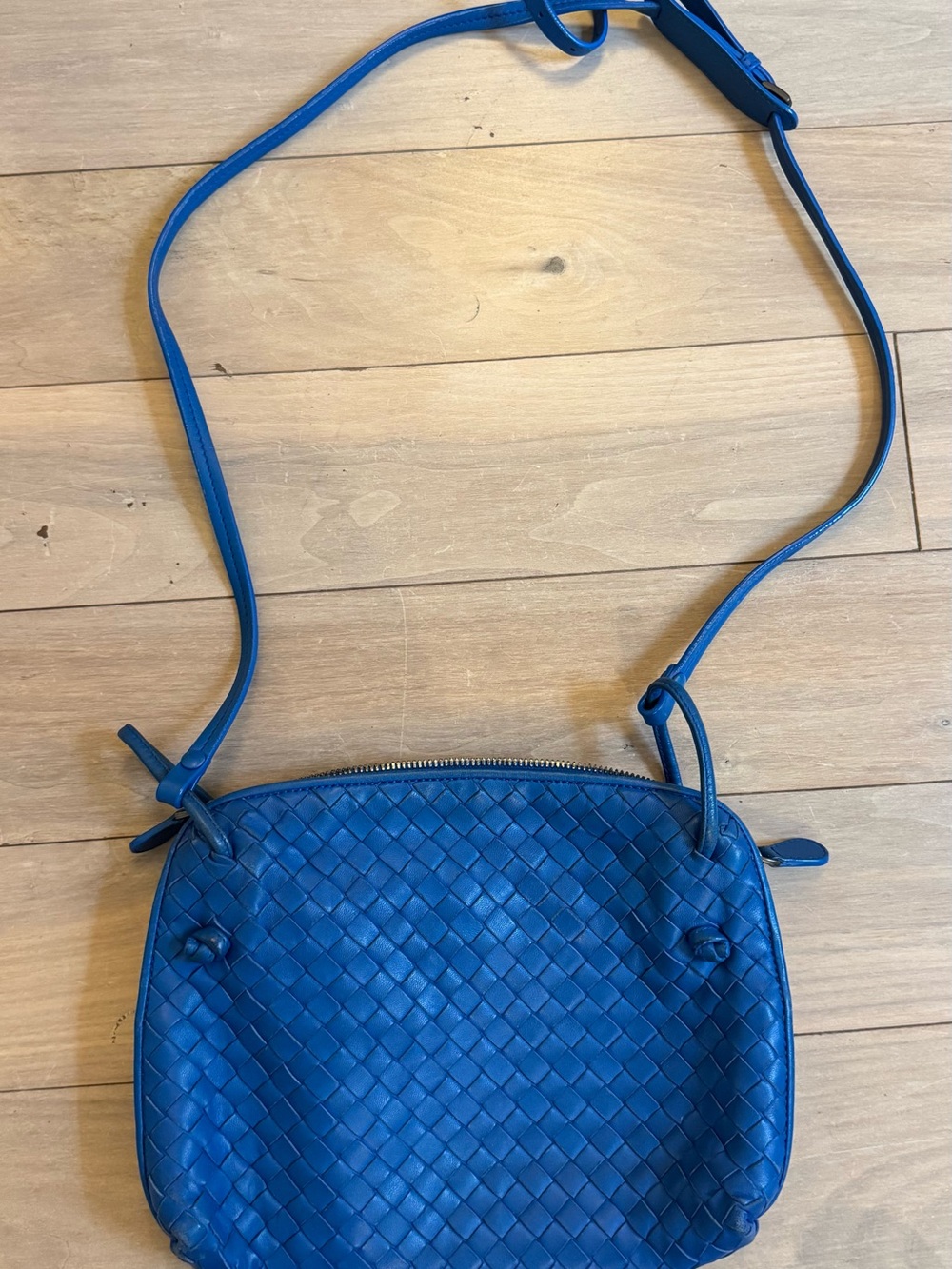 Bottega Veneta Blue Woven Crossbody Bag - Women